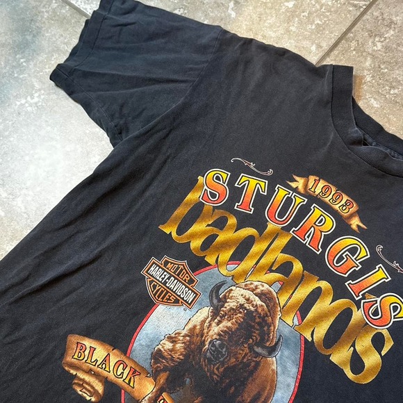 y2k vintage VINTAGE 1993 HARLEY DAVIDSON STURGIS BADLANDS BLACK HILL RALLY - Picture 7 of 8